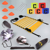 Training Ladder 6m 12 Steps Soccer Training Set Agility Explosive Power Improvement PE-made Triangular Cone With Marker Cones