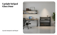 Multifunctional Multi-Tier Cabinet with Flip-up Doors Dust-Proof Multi-Tier Rack with Flip-up Doors Modern Design Bookshelf Stable Structure for Book Lovers, Office Workers, Living Room, Bedroom, Tearoom, Playroom