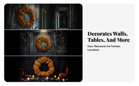 Pumpkin Wreath Dark Backing Pumpkin Wreath Textured Halloween Decoration for Wall