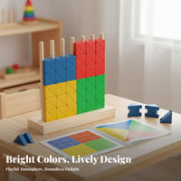 72 Pieces Rainbow Pattern Block Set Stimulates Creativity Rainbow Assembling Toy Wooden Building Blocks Boosts Creativity