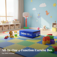 4 Pieces Soft Construction 4-Piece Stackable Foam Jump Box Set Adjustable Height Plyometric Box Set Multi-Functional Fitness Equipment Non-Slip Surface for Children, Beginners, Personal Trainers, Gym, Physical Education Class, HIIT Workouts
