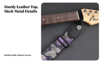 Universal Fit Violet Butterfly Guitar Strap Artistic Pattern Bass Guitar Strap Comfortable for Men, Music Practice, Concerts, Band Rehearsal