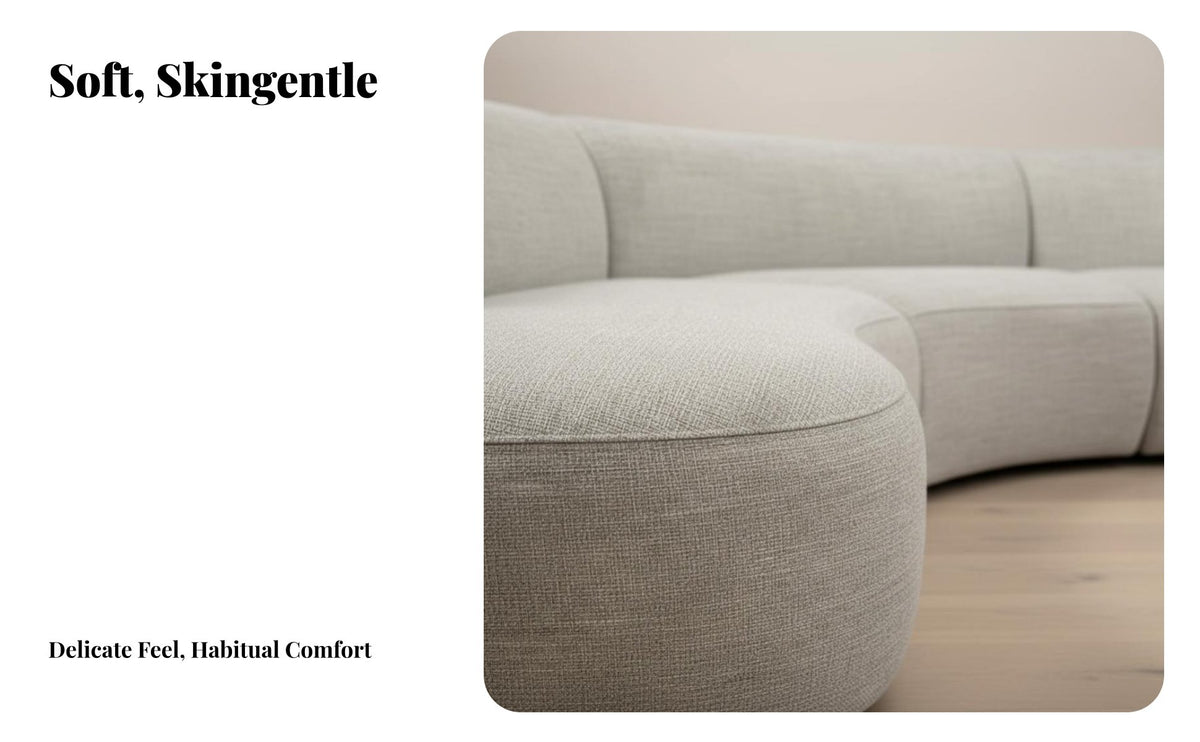 Curved sectional Sofa Light Luxury Curved Chaise Sofa Minimalist aesthetic Living Room Seating for Hoteliers, Homeowners, Hotel Lobby, Lounge Area, Lounging