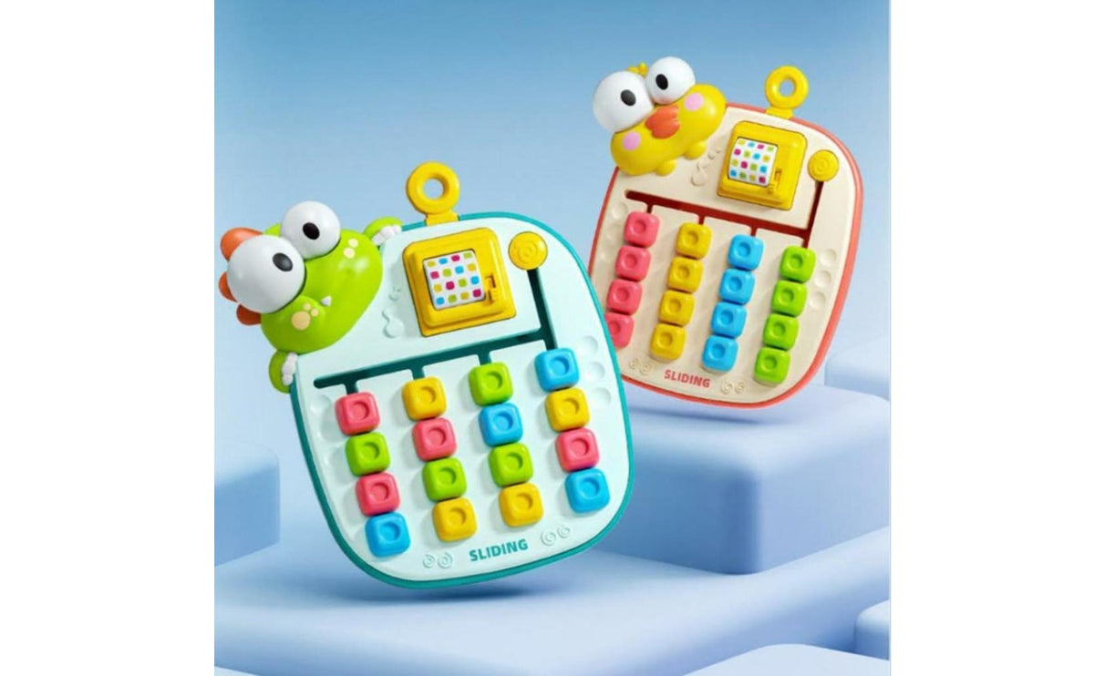 Handheld Sliding Color Brain Teaser Plastic Color Matching Board Bright Finish Slide Brain Teaser Board Creature-Shaped Top