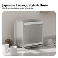Light Luxury Design Coffee Station Organizer Dust-Proof Storage Drawer Shelf Space Saving Appliance Riser with Storage Versatile for Makeup Users, Apartment Dwellers, Homeowners, Desktop, Office Breakroom, Dorm Room, Bathroom