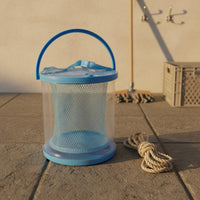 Portable Foldable Catch Container with Rope Transparent Top Fishing Container Multiuse Live Catch Container for Fishermen, Anglers, Stream