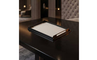 Tray with Handles Shallow Metal Frame Tray Modern Platter for Coffee Table, Vanity