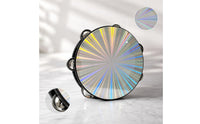 Holographic Tambourine Reflective Tambourine with Jingling Discs Laser Hand Drum Handheld for Dancers, Students, Kids, Stage, Dance, Classroom