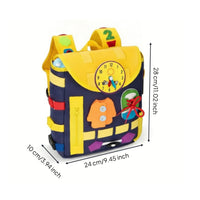 Flap-Top Felt Activity Backpack Adjustable Straps Soft Structured Backpack Sturdy Materials Kids Busy Bag Roomy Main Compartment
