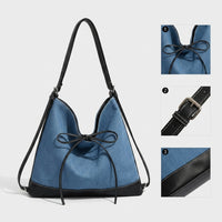 Travel Bag and Tote Bag with Zip for Women, Large Canvas Tote Bag for Work, Cute Shopping Bag with Bow Detail, Canvas Bag with Double Straps