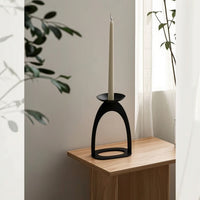Candle Holder with Arched Frame Tabletop Pillar Candle Holder Modern Decor for Living Room