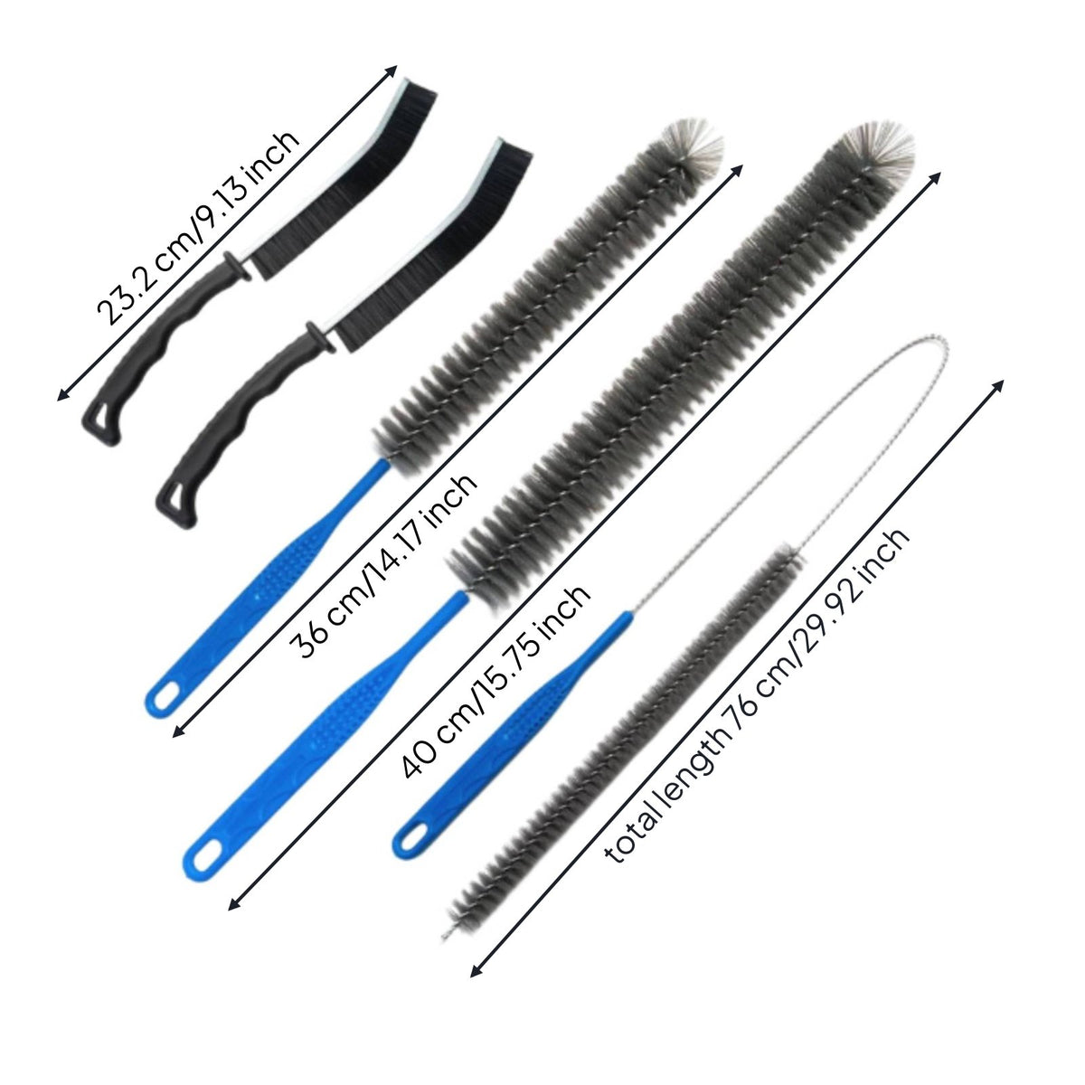 5 Pieces Multi-Functional 5 Piece Cleaning Brush Kit Slim Design Hard Bristle Crevice Cleaner Long-Lasting Window Track Cleaning Brush Non-Slip Handle for Kitchen, Bathroom