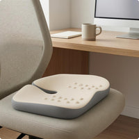 Hollow Central Coccyx Cutout Cushion Removable Cover Memory Foam Seat Cushion Washable Chair Pad Breathable for Office Seating, Long Sitting
