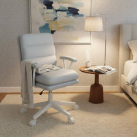 Comfortable Padded Computer Chair with Wheels Modern Design Rolling Swivel Task Chair Support Easy to Clean for Employees, Students, Workstation, Bedroom, Study Room