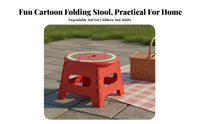 Foldable Collapsible Step Stool Cartoon Design Fruit Slice Pattern Stool Portable Household Seating Space-Saving for Toddlers, Parents, Outdoor, Travel, Living Room, Kindergarten