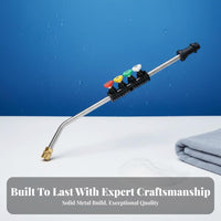 Quick Connect High Pressure Washer Spray Lance Multi-Angle Cleaning Pressure Washer Extension Wand Long-Lasting Stainless Steel