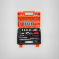 53 Pieces Socket Wrench Tool Kit Automotive Socket Set with Ratchets Mechanical Mechanics Tool Set for Home Mechanics, Garage, Roadside