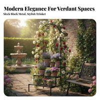 Multi-Tier Design Climbing Plant Archway Weather-Resistant Tiered Archway Stand Stepped Shelving Garden Trellis robustDuty Construction for Gardeners, Homeowners, Event Planners, Balcony, Patio, Backyard, Wedding Ceremony