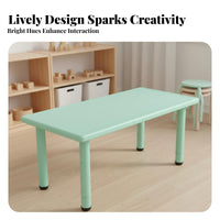 Rectangular Kindergarten Table Chair Set Child Design Adjustable Height Kids Table Wipe-Clean Surface Rectangular Young Child Study Desk Set for Home