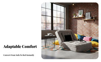 Transformable Futon Bed Adjustable Backrest Single Fold-foldable Lounger Multi-Functional Floor Sofa for Apartment Dwellers, Teens, Small Apartments, Bedroom