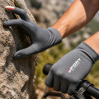 Ice Silk Two-Finger Sun Protection Fishing Cycling Gloves for Outdoor Sports