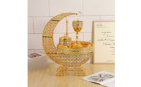 Metal Scent Burner Ornate Scent Holder with Tray Crystal-Like Decorative Censer for Entryway