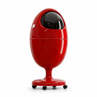 Open Top Capsule Trash Bin Compact Trash Bin with Dual Compartments Space-Saving Wastebasket Glossy for Office, Bedroom