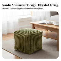 Plush Texture Square Pouf snug Comfortable Floor pillow Elegant Design Low Stool adaptable Seating for Homeowners, Apartment Dwellers, floor seating area Room, Balcony, Bedroom, Lounging