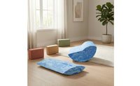 2 Pieces Curved Foam Rocker with Central Groove Compact Balance Coach Cushioned Fitness Equipment Marbled for Yogis, Floor Exercises