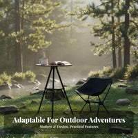 Foldable Tripod Table Foldable Design Foldable Camp Stand Lightweight Camping Gear for Picnickers, Backpackers, Picnic, Backpacking, Backyard