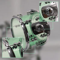 10x8inch Snare Drum with Throw-off Clear Acrylic Snare Drum Resonant Instrument for Drummers, Rehearsals, Practice Rooms