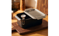 Rectangular Frying Pot Even Heating Deep Fryer Pot with Thermometer Cookware for Home Cooks, Apartment Cooking