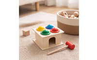 Wooden Pounding Toy with Mallet Fine Motor Child-Led Learning Ball Tracker Box