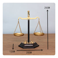 Decorative Weighing Balance Iron Craftsmanship Golden Finish for Mantel