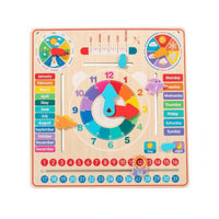 Colorful Educational Time Board English Text Child-Centered Calendar Clock Board for Children