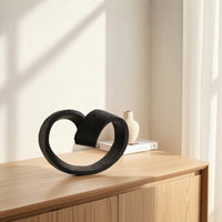 Geometric Continuous Loop Statue Modern Loop Mineral-Finish Decorative Object-Decorative Piece for Living Room, Office
