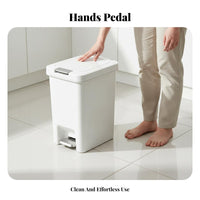 Large Capacity Foot Pedal Trash Can Hands-Effortless Operation Double Opening Trash Can Easy to Clean Foot Pedal Waste Bin Long-Lasting Construction for Kitchen, Bathroom, Living Room, Bedroom