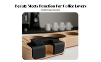 Wooden Espresso Tamping Station Multi-Opening Storage Coffee Tamper Station Organizer Wooden Portafilter Stand Multipurpose