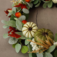 Autumn Garland with Pumpkins Vivid Fall Garland Colorful Artificial Maple Foliage & Branch for Doorway