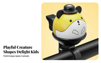 Kids Bike Bell Crisp Sound Cartoon Cycle Bell Easy to Install children's Cycle Chime for Parents, School Route Commute, Outdoor Activities