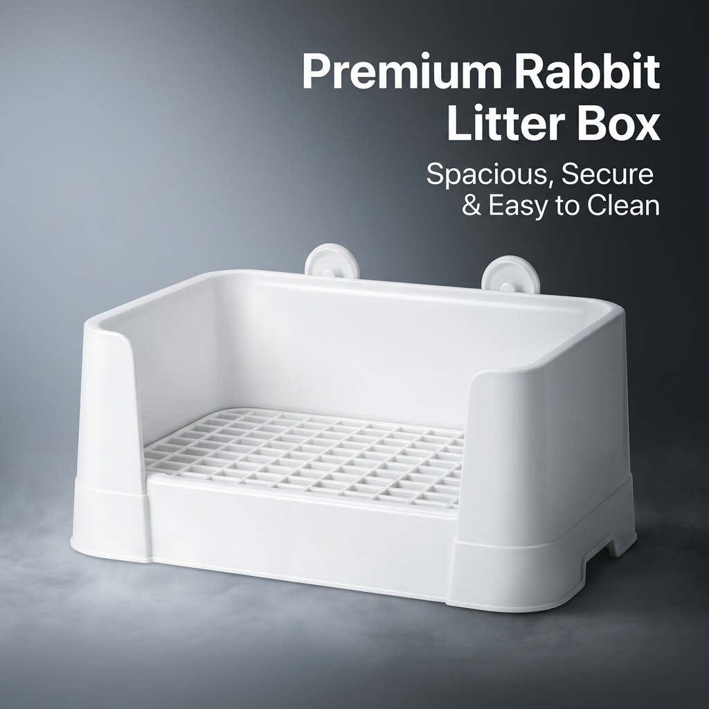 Small Animal Hay Feeder Litter Tray, Guinea Pig Chinchilla Bunny Toilet, Large Capacity, Design, Easy Clean Bottom Net