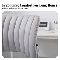 Height Adjustable Armless Swivel Task Chair Ergonomic Backrest Armless Rolling Chair Padded Cushion Office Furniture Compact Design for Students, Streamers, Telecommuting Workers, Study Room, Bedroom