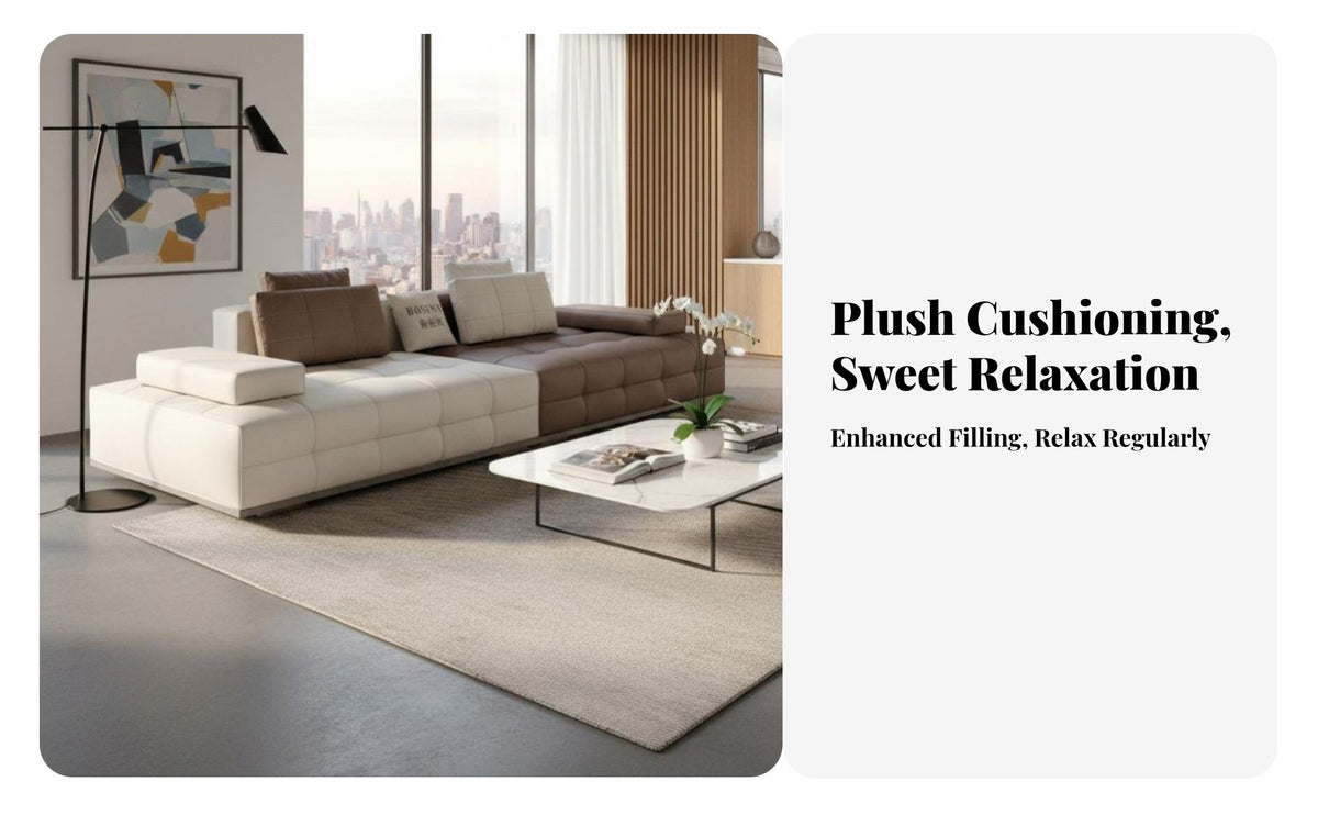 Straight Line Sectional Sofa Italian Minimalist Design Living Room Furniture Light Luxury Aesthetic Couch for Young Adults, Home, Lounge Area, Bedroom