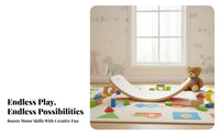 Unrestricted-Ended Play Wooden Balance Board Versatile Use Natural Wood Balance Board Stimulates Creativity Children's Wooden Seesaw for Toddlers