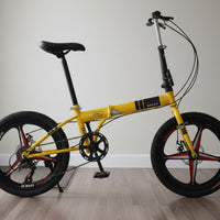 20 Inch Folding Bike Lightweight 7-Gear Folding Bike Disc Brakes Portable Travel Bike for Commuters, Students, City, Travel, University Grounds