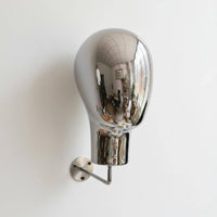 Mannequin Head Wall Mount Space Saving Silver Chrome Head Display
