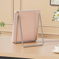 Triangular Frame Display Stand Stainless Steel Wire Display Stand Metal Frame Holder Silver-Toned Finish Desk Accessory