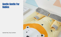 Infant Sleeping Bag, Anti-Kick Quilt, Thick Thermal, Autumn Winter, Cartoon Animal, Removable Shoulder, Breathable, for Children