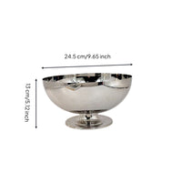 Fruit Bowl with Pedestal Stainless Steel Pedestal Bowl Fluted for Dining Room