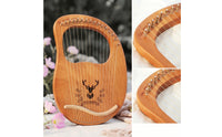 Wooden 16-String Lyre Harp Plucked Lyra Harp Metal 16-String Lyre Rounded Edges for Casual Performance